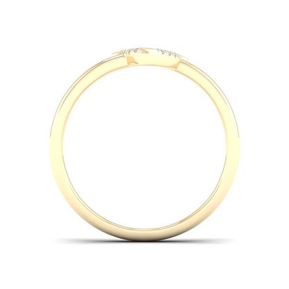 0.09Ctw lab Grown Diamond Curv Line Wedding Band