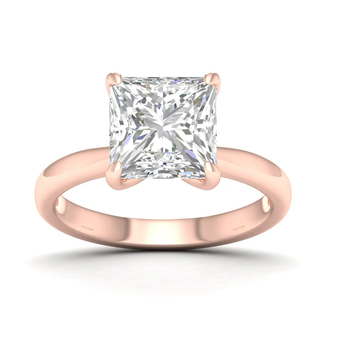 5 CT Unique Princess Cut Lab Grown Diamond Solitaire Ring