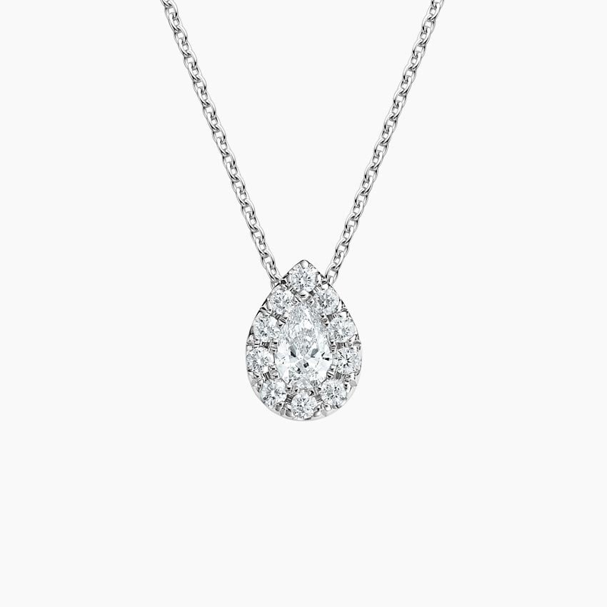 5/8 CTW Lab Grown Diamond Pear Halo Pendant