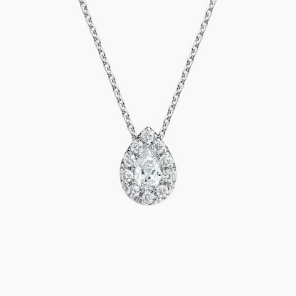 5/8 CTW Lab Grown Diamond Pear Halo Pendant