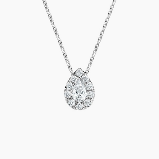 5/8 CTW Lab Grown Diamond Pear Halo Pendant