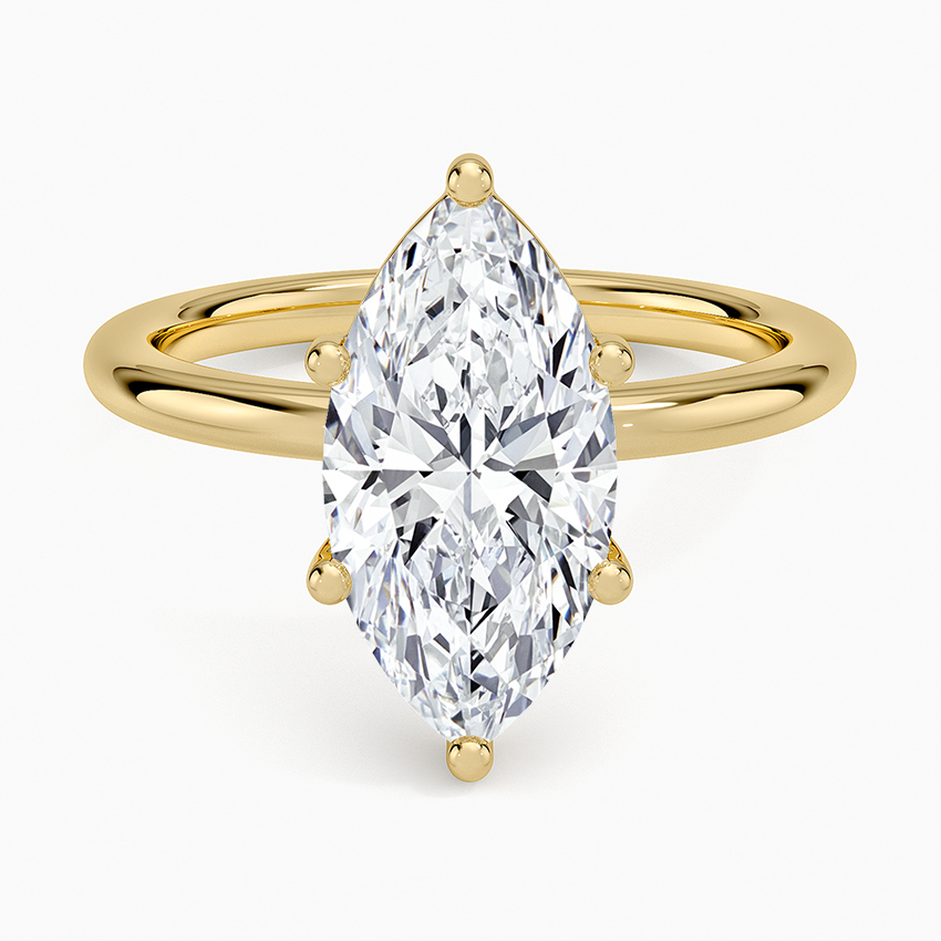 2 1/2CT Marquise Cut Lab Grown Diamond 2mm Solitaire Ring