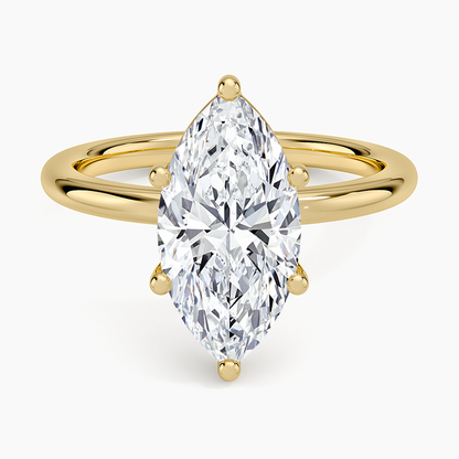 2 1/2CT Marquise Cut Lab Grown Diamond 2mm Solitaire Ring