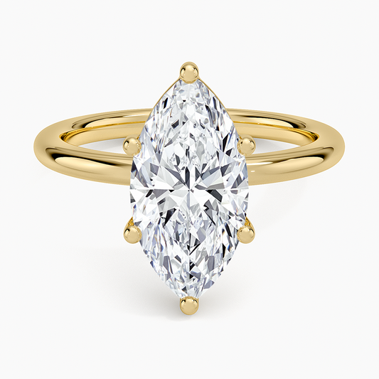 2 1/2CT Marquise Cut Lab Grown Diamond 2mm Solitaire Ring