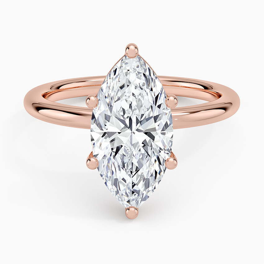 2 1/2CT Marquise Cut Lab Grown Diamond 2mm Solitaire Ring