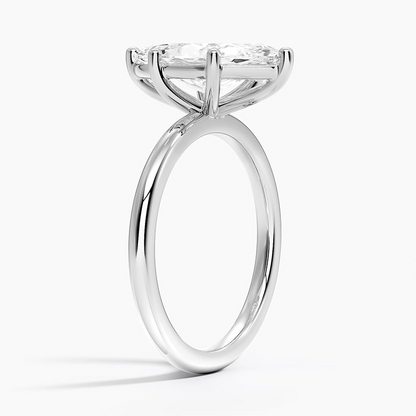 2 1/2CT Marquise Cut Lab Grown Diamond 2mm Solitaire Ring