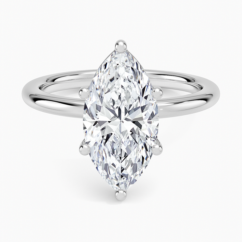 2 1/2CT Marquise Cut Lab Grown Diamond 2mm Solitaire Ring