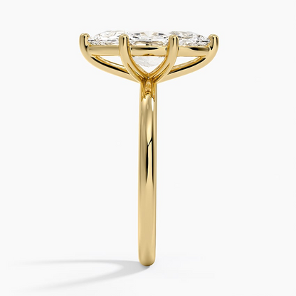 2 1/2CT Marquise Cut Lab Grown Diamond 2mm Solitaire Ring