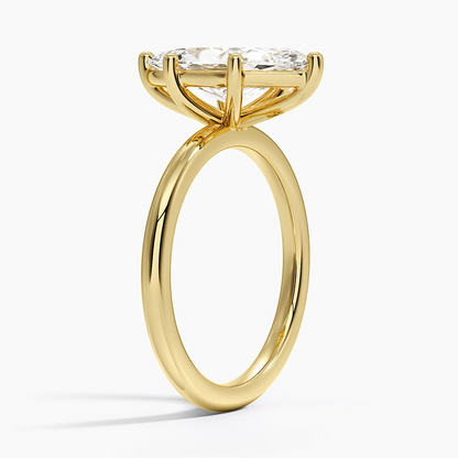 2 1/2CT Marquise Cut Lab Grown Diamond 2mm Solitaire Ring