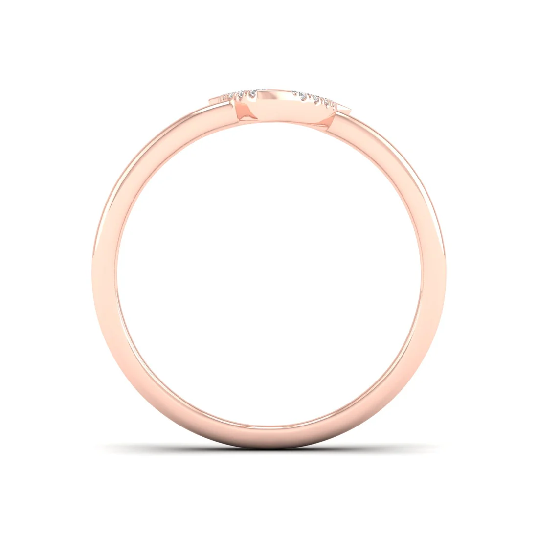 0.09Ctw lab Grown Diamond Curv Line Wedding Band