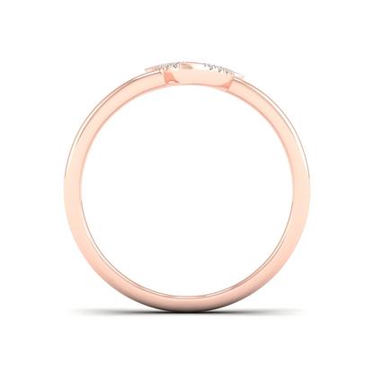 0.09Ctw lab Grown Diamond Curv Line Wedding Band