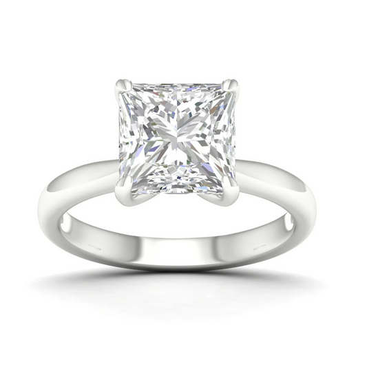 5 CT Unique Princess Cut Lab Grown Diamond Solitaire Ring