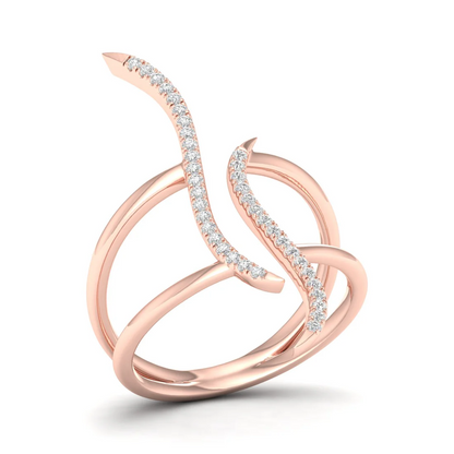 0.09Ctw lab Grown Diamond Curv Line Wedding Band