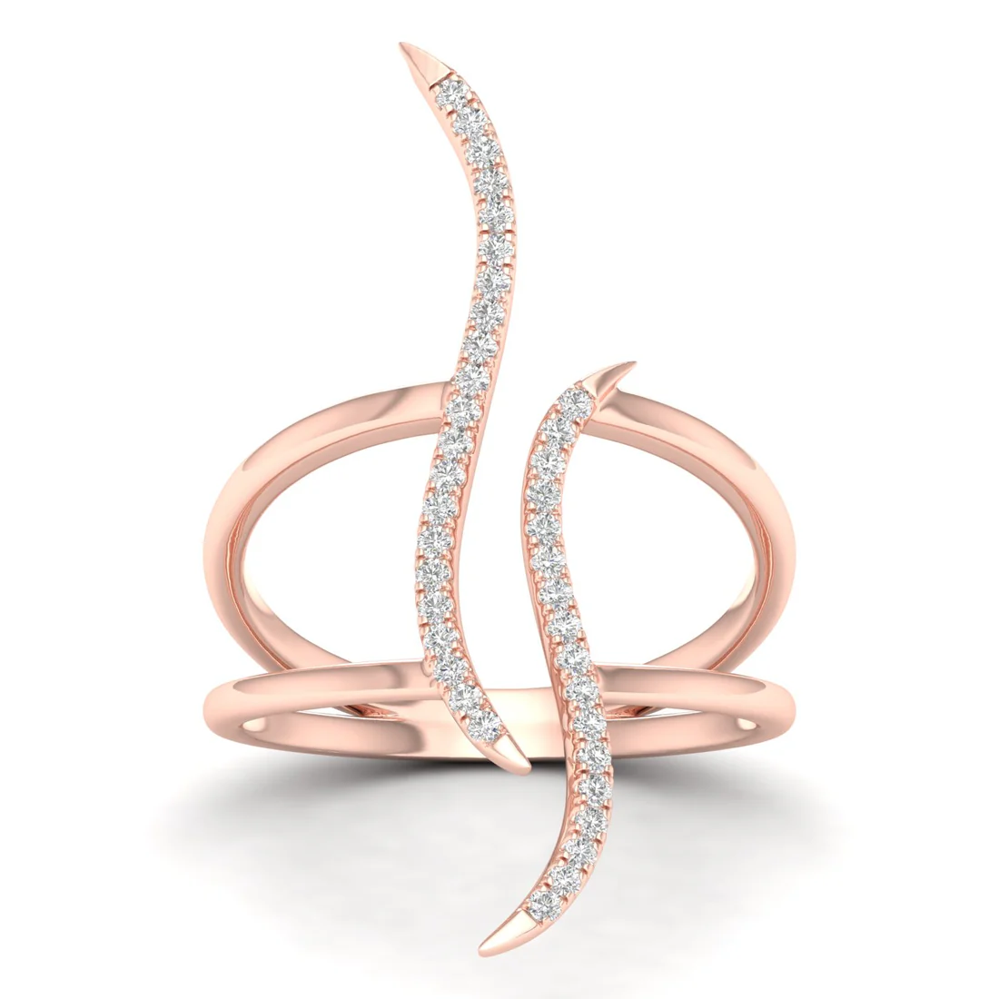 0.09Ctw lab Grown Diamond Curv Line Wedding Band