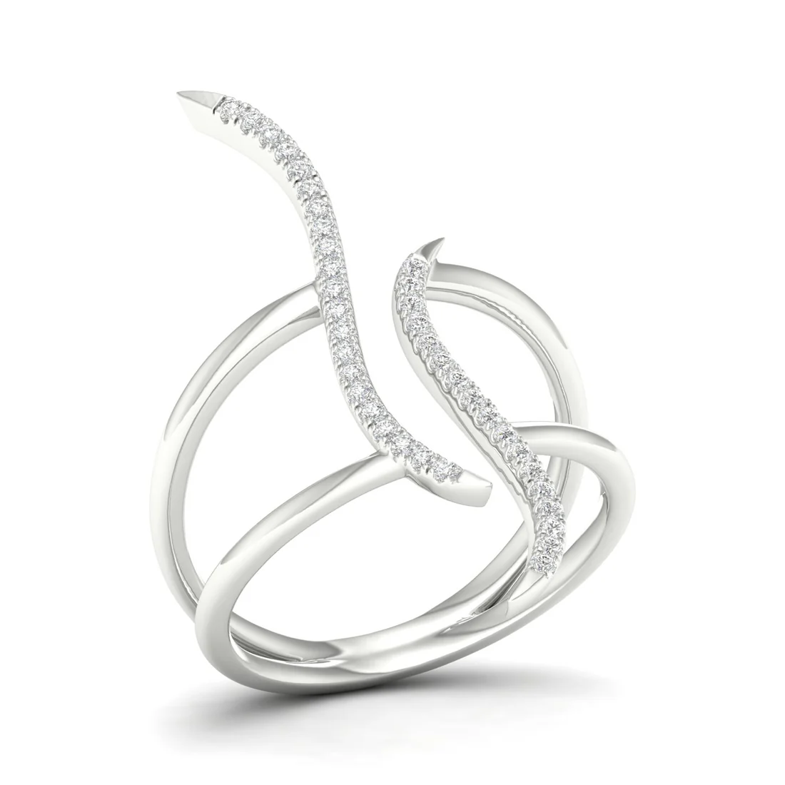 0.09Ctw lab Grown Diamond Curv Line Wedding Band