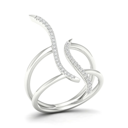 0.09Ctw lab Grown Diamond Curv Line Wedding Band