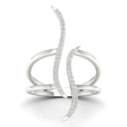 0.09Ctw lab Grown Diamond Curv Line Wedding Band