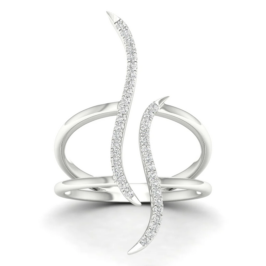 0.09Ctw lab Grown Diamond Curv Line Wedding Band