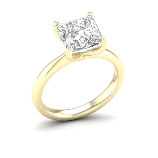 5 CT Unique Princess Cut Lab Grown Diamond Solitaire Ring