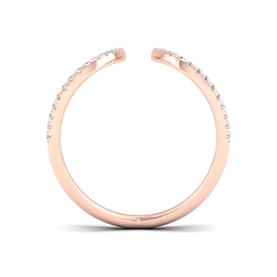 0.30Ctw Lab Grown Diamond Curved Open Wedding Band