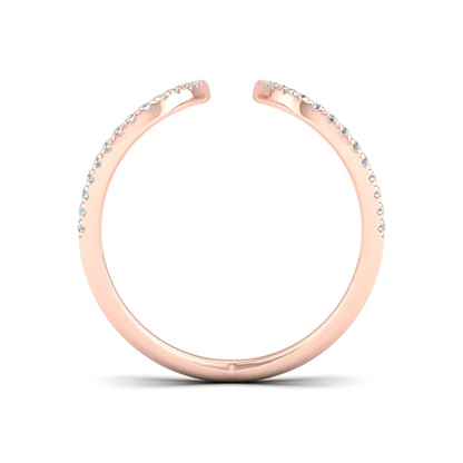 0.30Ctw Lab Grown Diamond Curved Open Wedding Band