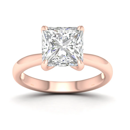 4 Ct Princess Cut Lab Grown Diamond Solitaire Engagement Ring