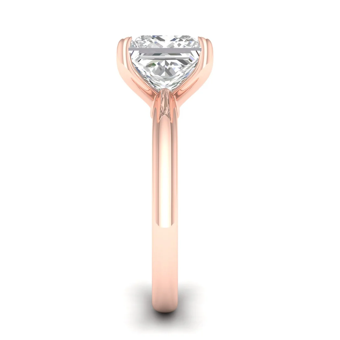 4 Ct Princess Cut Lab Grown Diamond Solitaire Engagement Ring