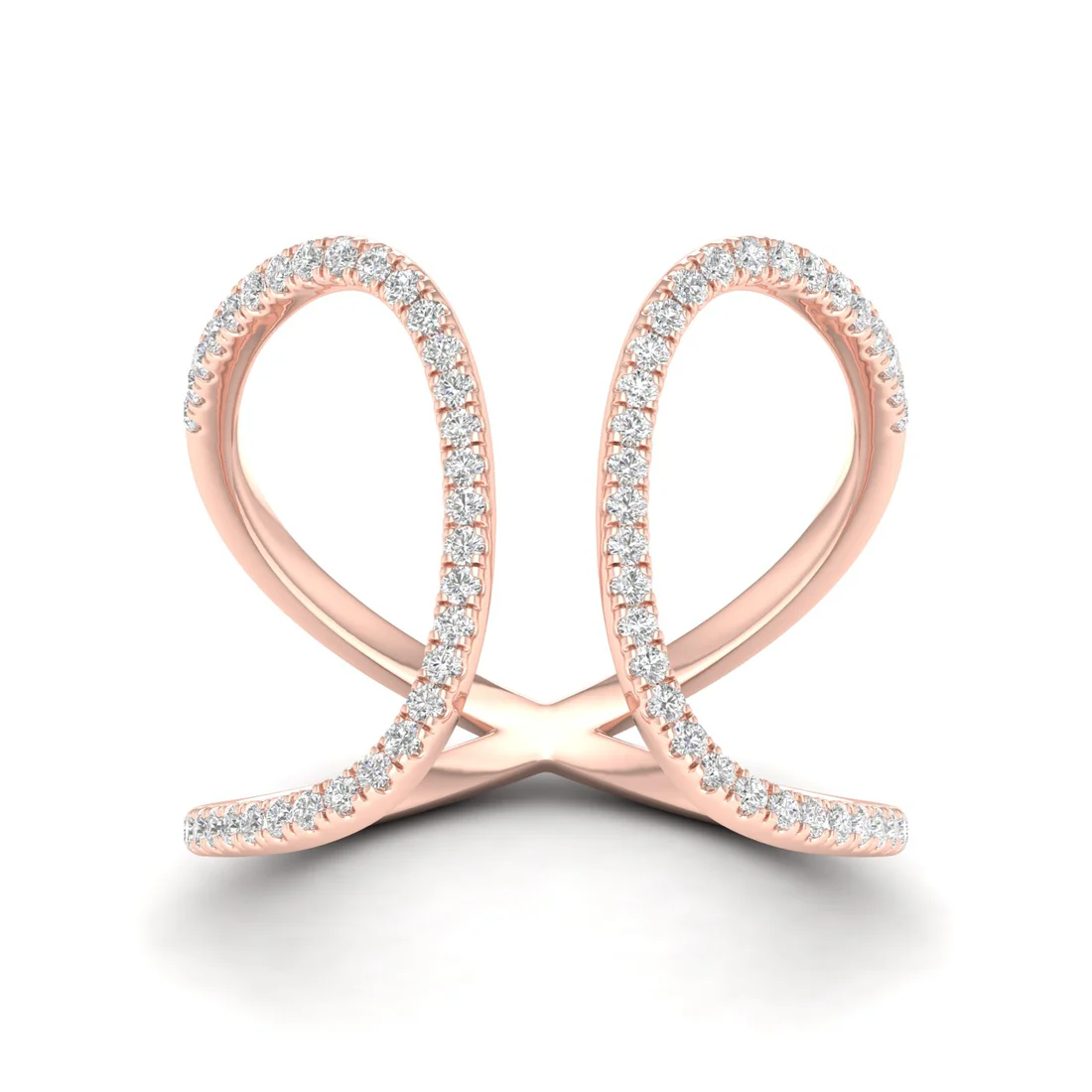 0.30Ctw Lab Grown Diamond Curved Open Wedding Band