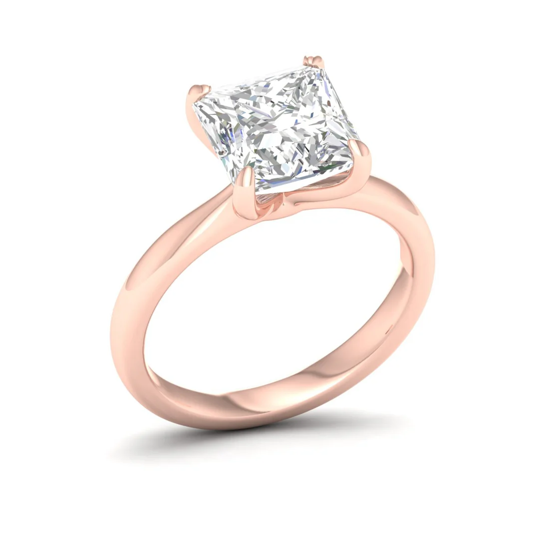 4 Ct Princess Cut Lab Grown Diamond Solitaire Engagement Ring