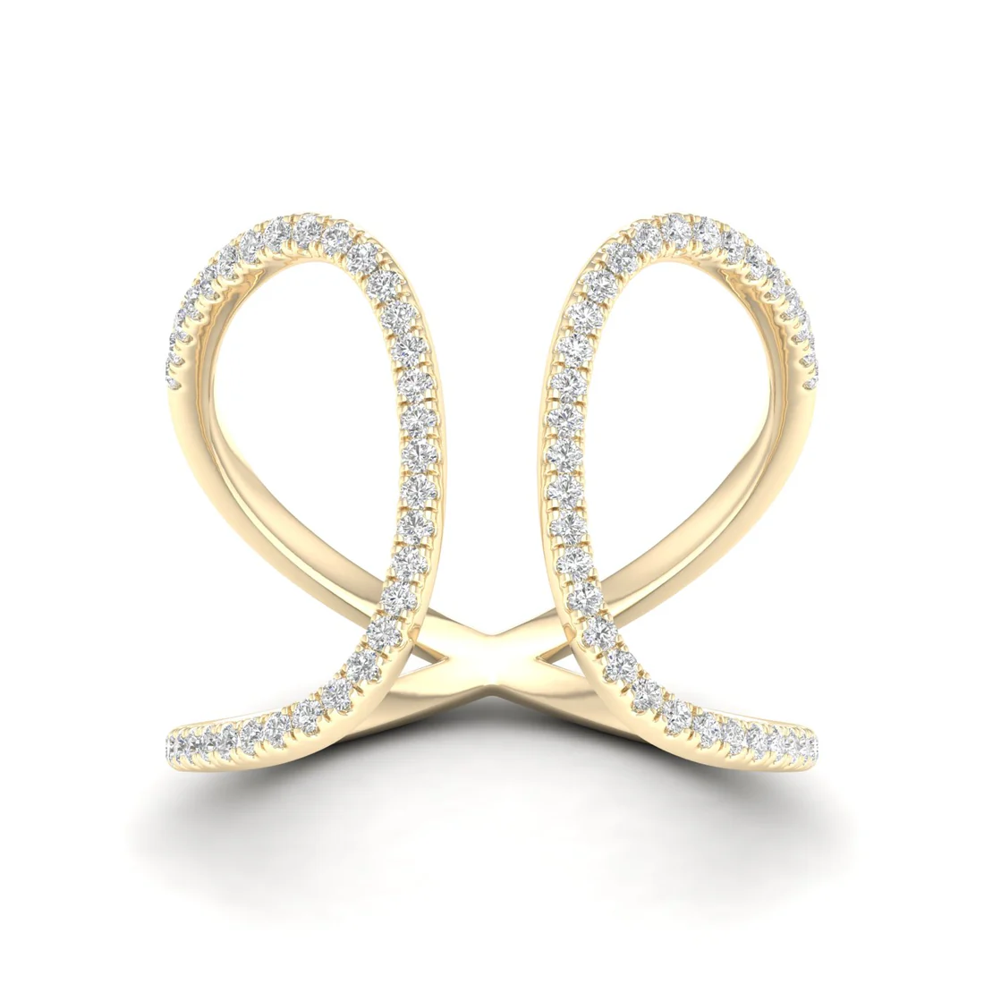 0.30Ctw Lab Grown Diamond Curved Open Wedding Band