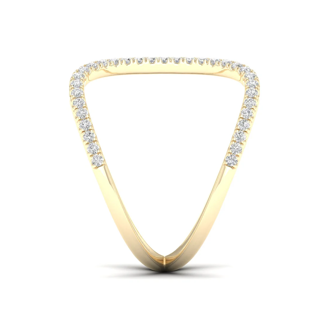 0.30Ctw Lab Grown Diamond Curved Open Wedding Band