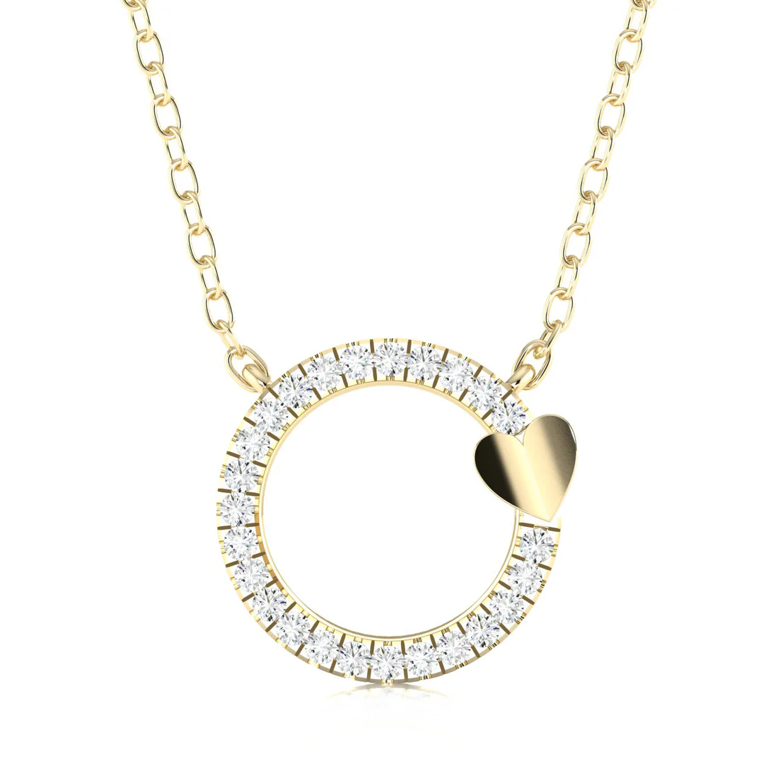 0.13 CTW Lab Grown Diamond Circle Heart Pendant