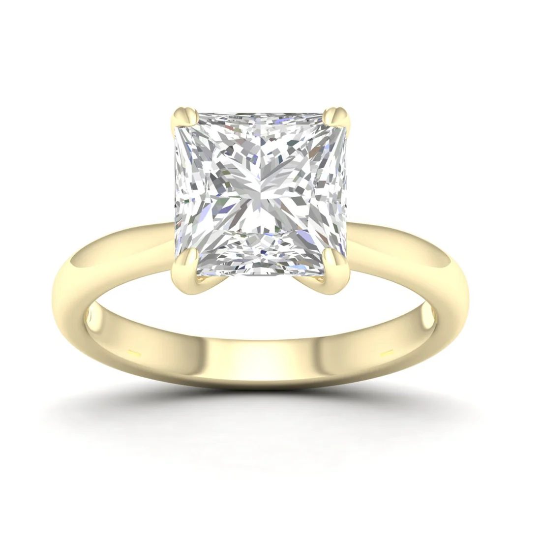4 Ct Princess Cut Lab Grown Diamond Solitaire Engagement Ring