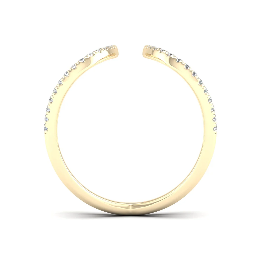 0.30Ctw Lab Grown Diamond Curved Open Wedding Band