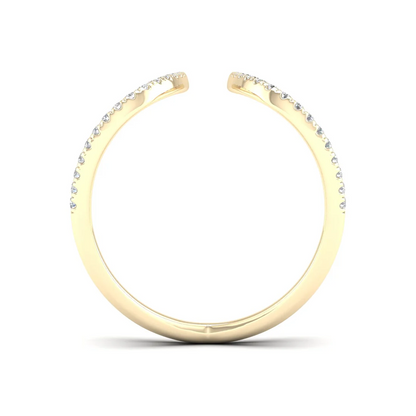 0.30Ctw Lab Grown Diamond Curved Open Wedding Band