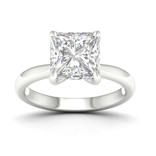 4 Ct Princess Cut Lab Grown Diamond Solitaire Engagement Ring
