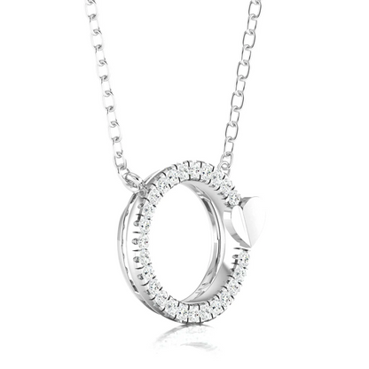 0.13 CTW Lab Grown Diamond Circle Heart Pendant