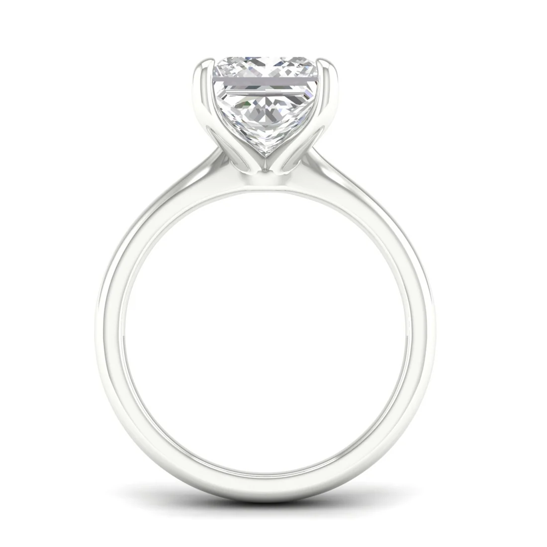 4 Ct Princess Cut Lab Grown Diamond Solitaire Engagement Ring