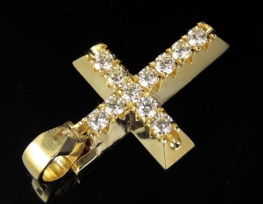 1.5 Inch Solitaire Prong Lab Grown Diamond Cross Pendant
