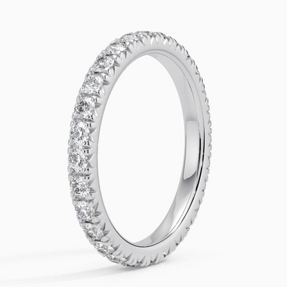Round Cut Lab Grown Diamond 10K White Gold Wedding Band