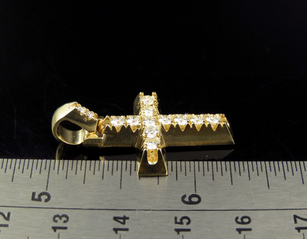 1.5 Inch Solitaire Prong Lab Grown Diamond Cross Pendant