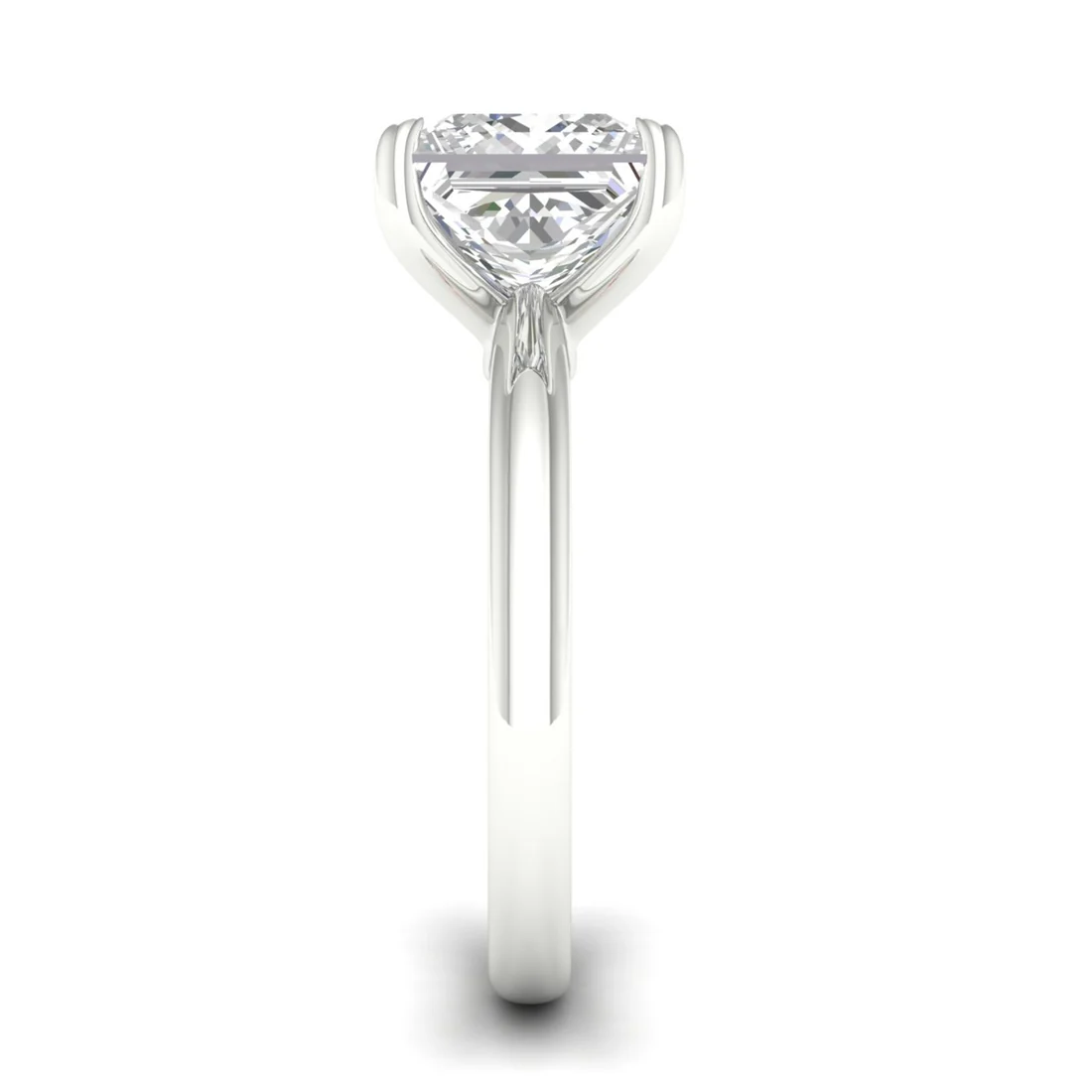 4 Ct Princess Cut Lab Grown Diamond Solitaire Engagement Ring
