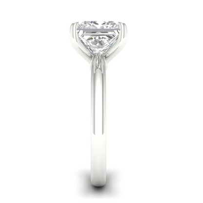4 Ct Princess Cut Lab Grown Diamond Solitaire Engagement Ring