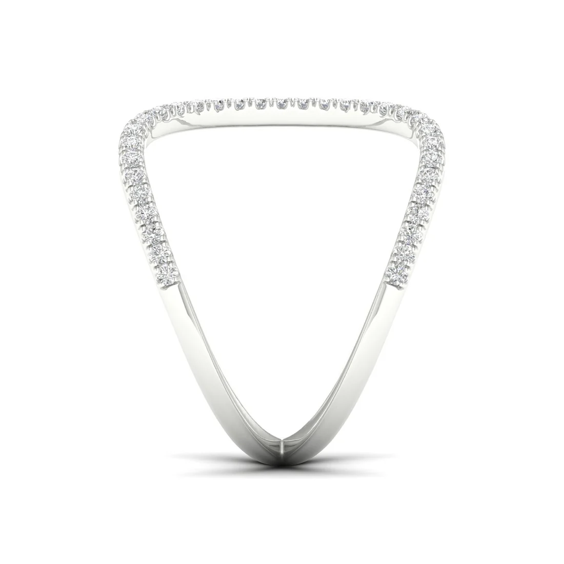 0.30Ctw Lab Grown Diamond Curved Open Wedding Band