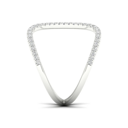 0.30Ctw Lab Grown Diamond Curved Open Wedding Band