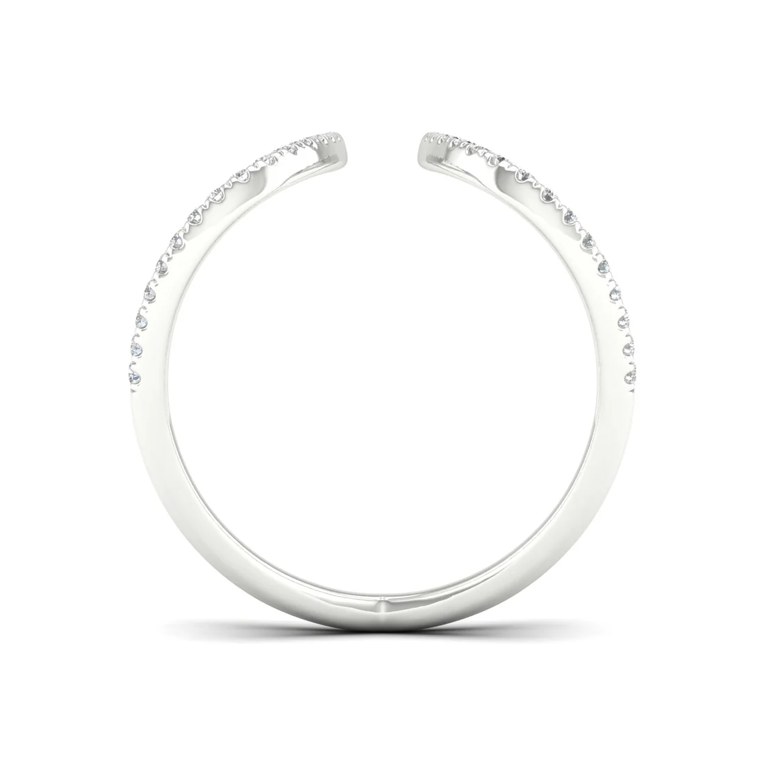 0.30Ctw Lab Grown Diamond Curved Open Wedding Band