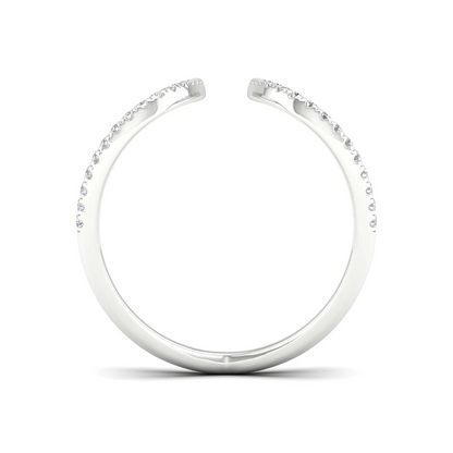 0.30Ctw Lab Grown Diamond Curved Open Wedding Band