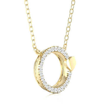 0.13 CTW Lab Grown Diamond Circle Heart Pendant