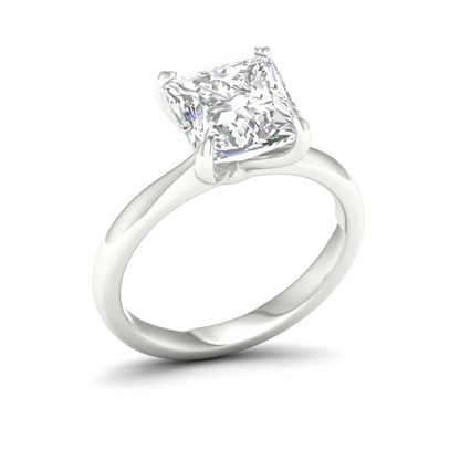 4 Ct Princess Cut Lab Grown Diamond Solitaire Engagement Ring