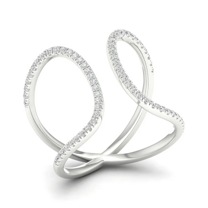 0.30Ctw Lab Grown Diamond Curved Open Wedding Band